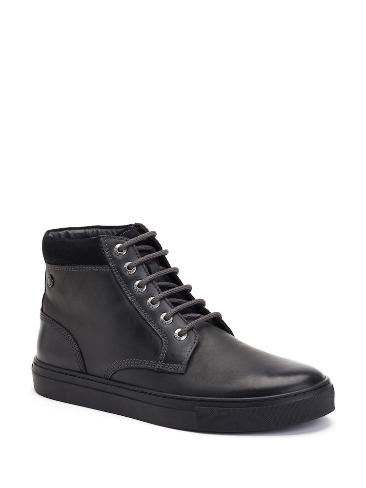 Base London Black Cabbie Pull Up Boots - Image 2 of 4