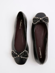 River Island Black Chain Bow Ballet Pumps - Image 4 of 5