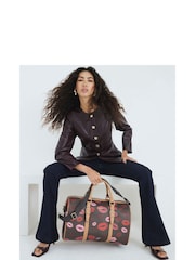 River Island Brown Morgan Collab Lips Print Holdall Bag - Image 1 of 5