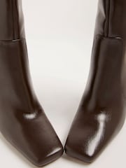 River Island Brown Chisel Toe High Leg Boots - Image 5 of 6