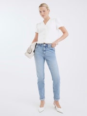 River Island Blue Mom Fit Sculpt Jeans - Image 1 of 4