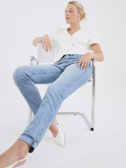 River Island Blue Mom Fit Sculpt Jeans - Image 3 of 4