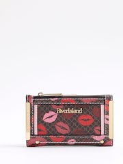 River Island Brown Morgan Collab Lips Print Mini Purse - Image 1 of 6