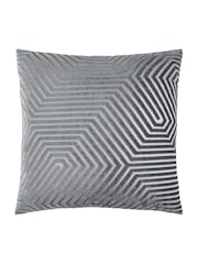 Paoletti Charcoal Evoke Cut Velvet Cushion - Image 1 of 4