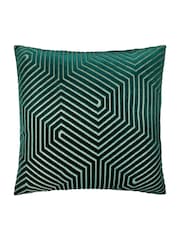 Paoletti Emerald Evoke Cut Velvet Cushion - Image 1 of 4