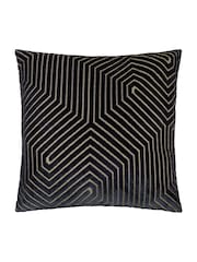 Paoletti Black Evoke Cut Velvet Cushion - Image 1 of 4