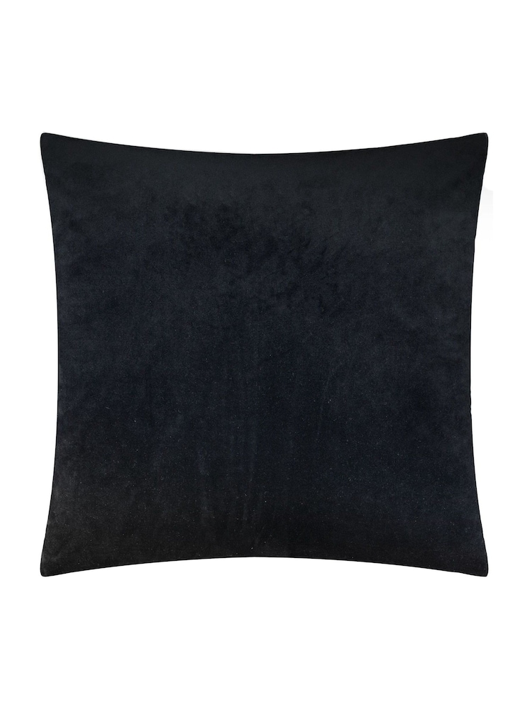 Paoletti Black Evoke Cut Velvet Cushion - Image 2 of 4 Paoletti Black Evoke Cut Velvet Cushion - Image 2 of 4