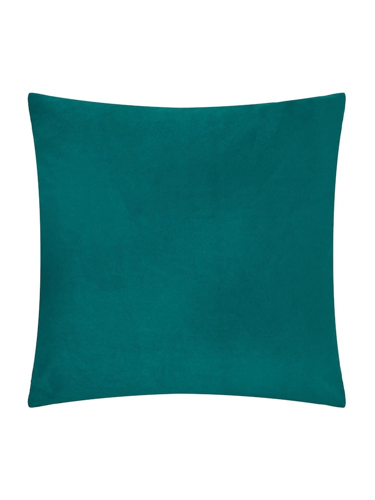 Paoletti Teal Evoke Cut Velvet Cushion - Image 2 of 4 Paoletti Teal Evoke Cut Velvet Cushion - Image 2 of 4