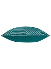 Paoletti Teal Evoke Cut Velvet Cushion - Image 3 of 4