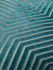 Paoletti Teal Evoke Cut Velvet Cushion - Image 4 of 4