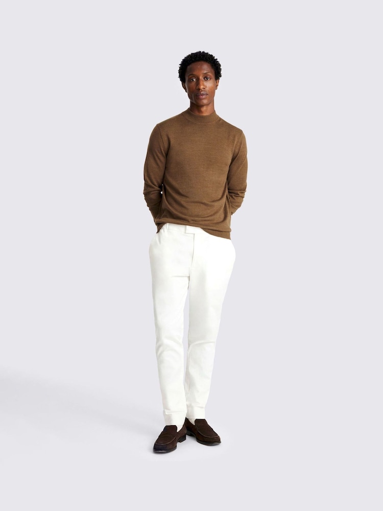 MOSS Tobacco Merino Blend Mock Neck Jumper - Image 2 of 3 MOSS Tobacco Merino Blend Mock Neck Jumper - Image 2 of 3