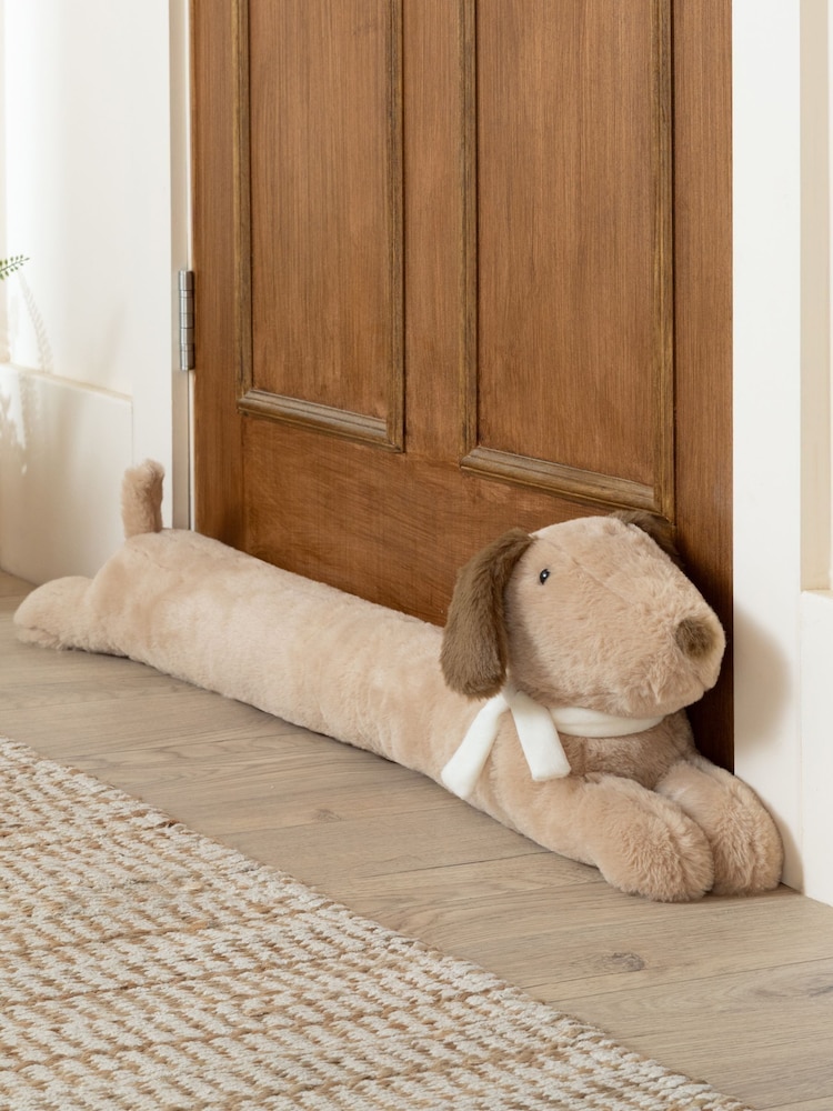 Furn Natural Samson Faux Fur Dog Draught Excluder - Image 1 of 3 Furn Natural Samson Faux Fur Dog Draught Excluder - Image 1 of 3