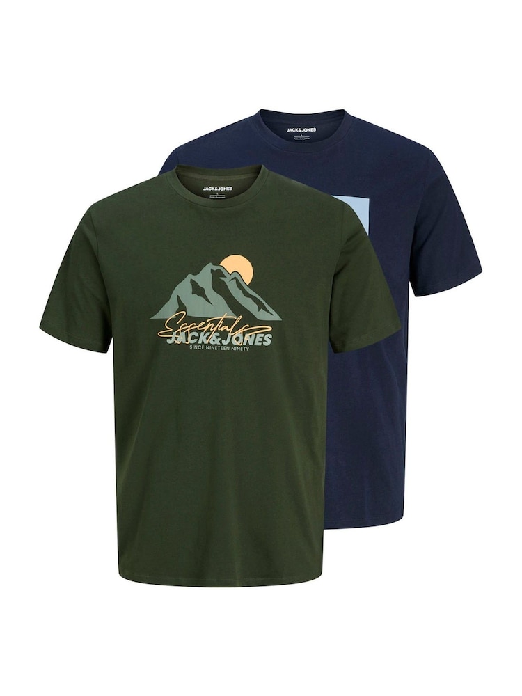 JACK & JONES Junior Blue 2 Pack Short Sleeve T-Shirts - Image 1 of 3 JACK & JONES Junior Blue 2 Pack Short Sleeve T-Shirts - Image 1 of 3
