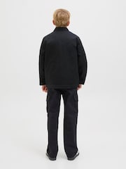 JACK & JONES JUNIOR Zip Worker Black Jacket - Image 2 of 6