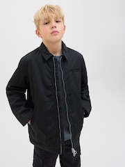 JACK & JONES JUNIOR Zip Worker Black Jacket - Image 3 of 6