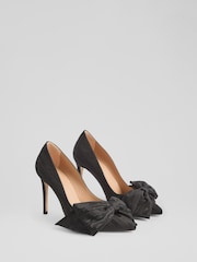LK Bennett Black Vivi Bow Courts - Image 2 of 4