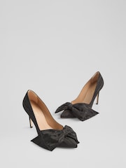 LK Bennett Black Vivi Bow Courts - Image 3 of 4
