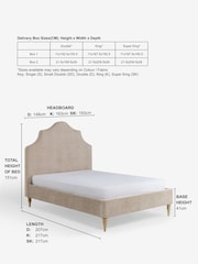 Smart Chenille Light Natural Thompson Tall Country Upholstered Bed Frame - Image 3 of 9