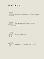 Smart Chenille Light Natural Thompson Tall Country Upholstered Bed Frame - Image 4 of 9