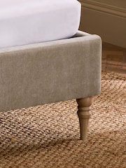Smart Chenille Light Natural Thompson Tall Country Upholstered Bed Frame - Image 6 of 9