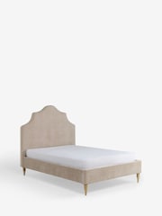 Smart Chenille Light Natural Thompson Tall Country Upholstered Bed Frame - Image 8 of 9