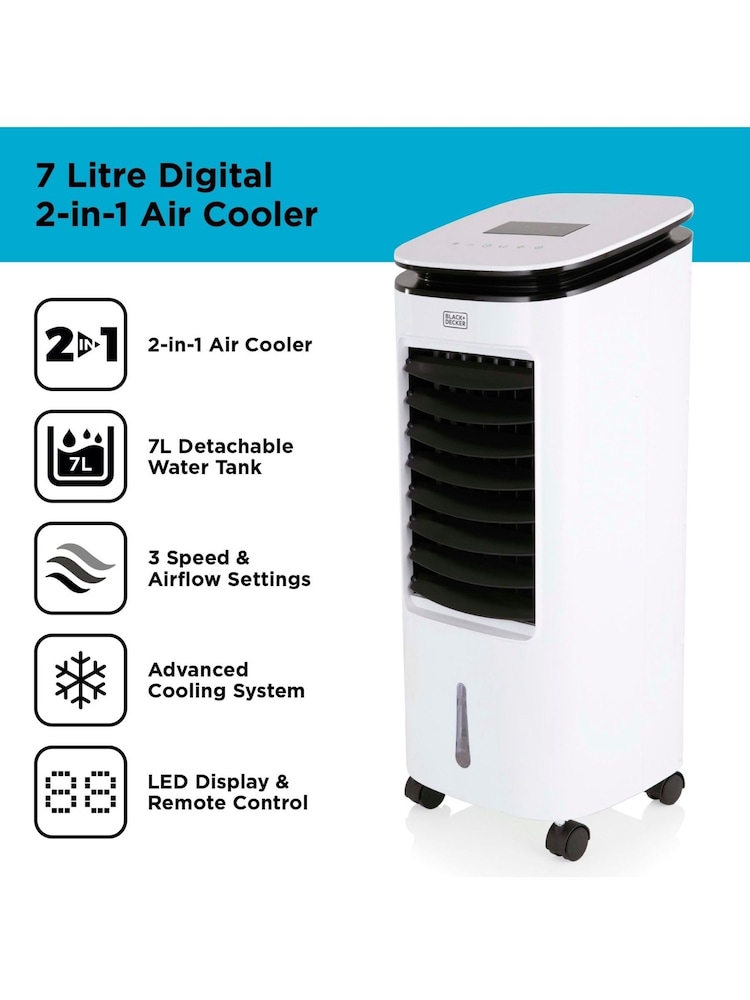 Black & Decker White 7 L Digital Air Cooler - Image 2 of 6 Black & Decker White 7 L Digital Air Cooler - Image 2 of 6