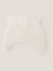 Monsoon Cream Baby Borg Bear Hat & Mitten Set - Image 3 of 3