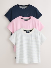 Rosa/Navy - Confezione da t-shirt Superdry 3 - Immagine 1 di 7