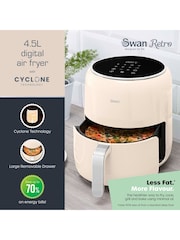 Swan Cream Retro Digital Air Fryer - Image 2 of 6