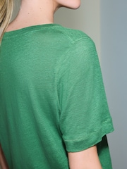 Green N. Premium Linen Crew Neck T-Shirt - Image 4 of 5