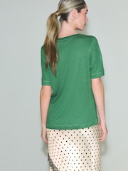 Green N. Premium Linen Crew Neck T-Shirt - Image 5 of 5
