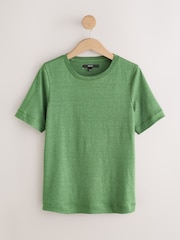Green N. Premium Linen Crew Neck T-Shirt - Image 7 of 9
