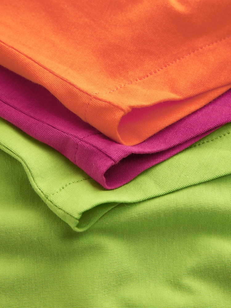 Green/Orange/Purple Cap Sleeve Cotton T-Shirts 3 Pack - Image 11 of 11