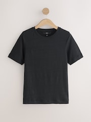 Black N. Premium Linen Crew Neck T-Shirt - Image 7 of 9
