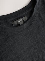 Black N. Premium Linen Crew Neck T-Shirt - Image 8 of 9