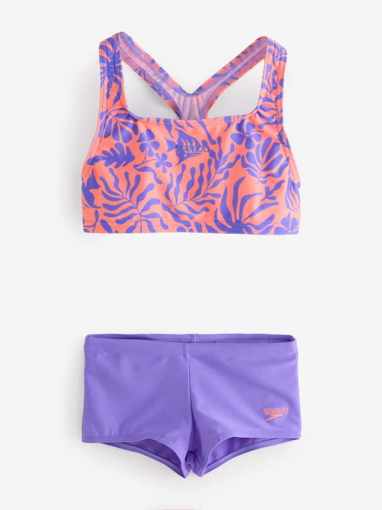 Speedo Orange Speedo Boyleg Tankini Set - Image 1 of 1 Speedo Orange Speedo Boyleg Tankini Set - Image 1 of 1