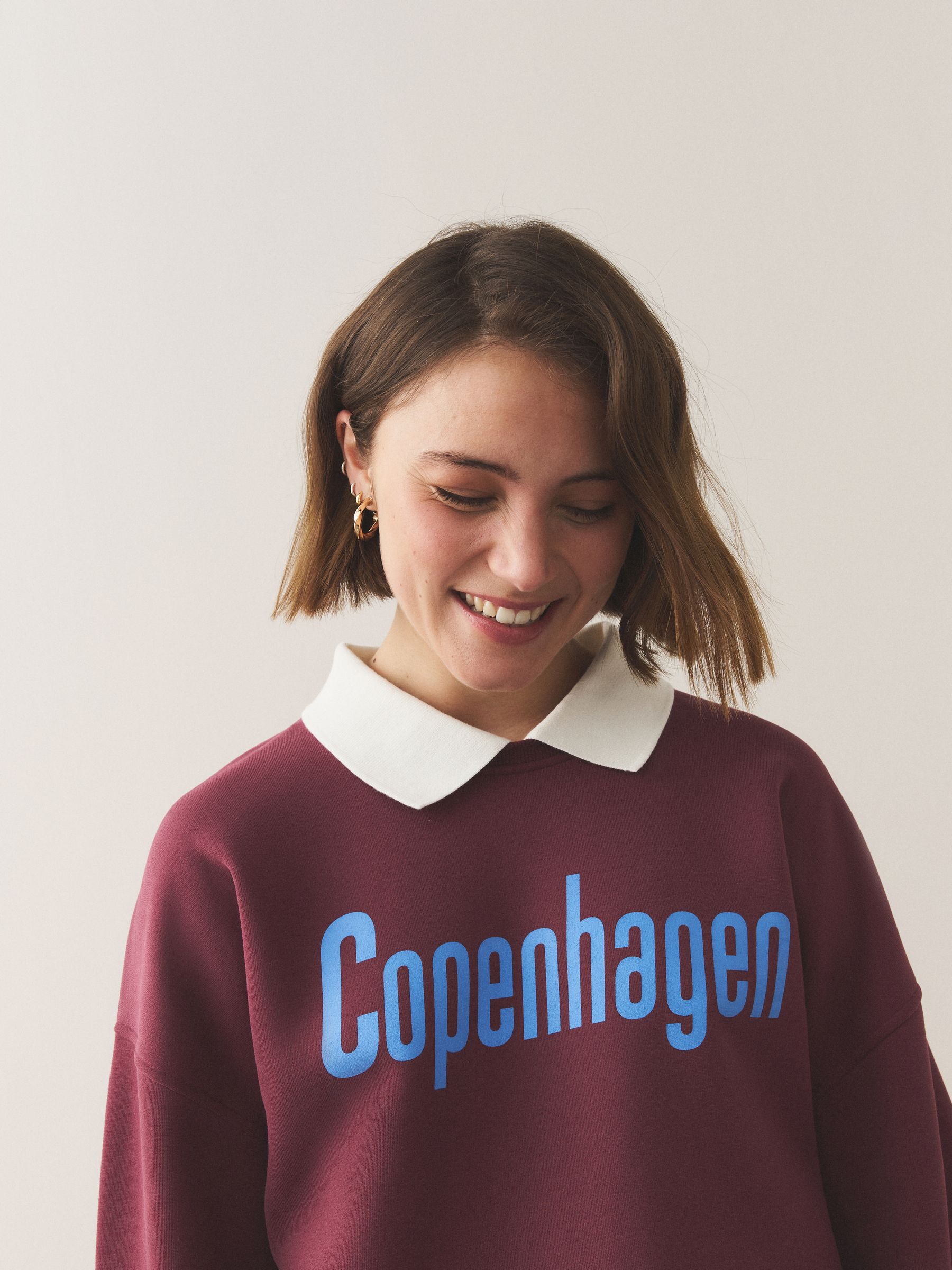 Buy Burgundy Red Collared Graphic Sweatshirt from Next USA