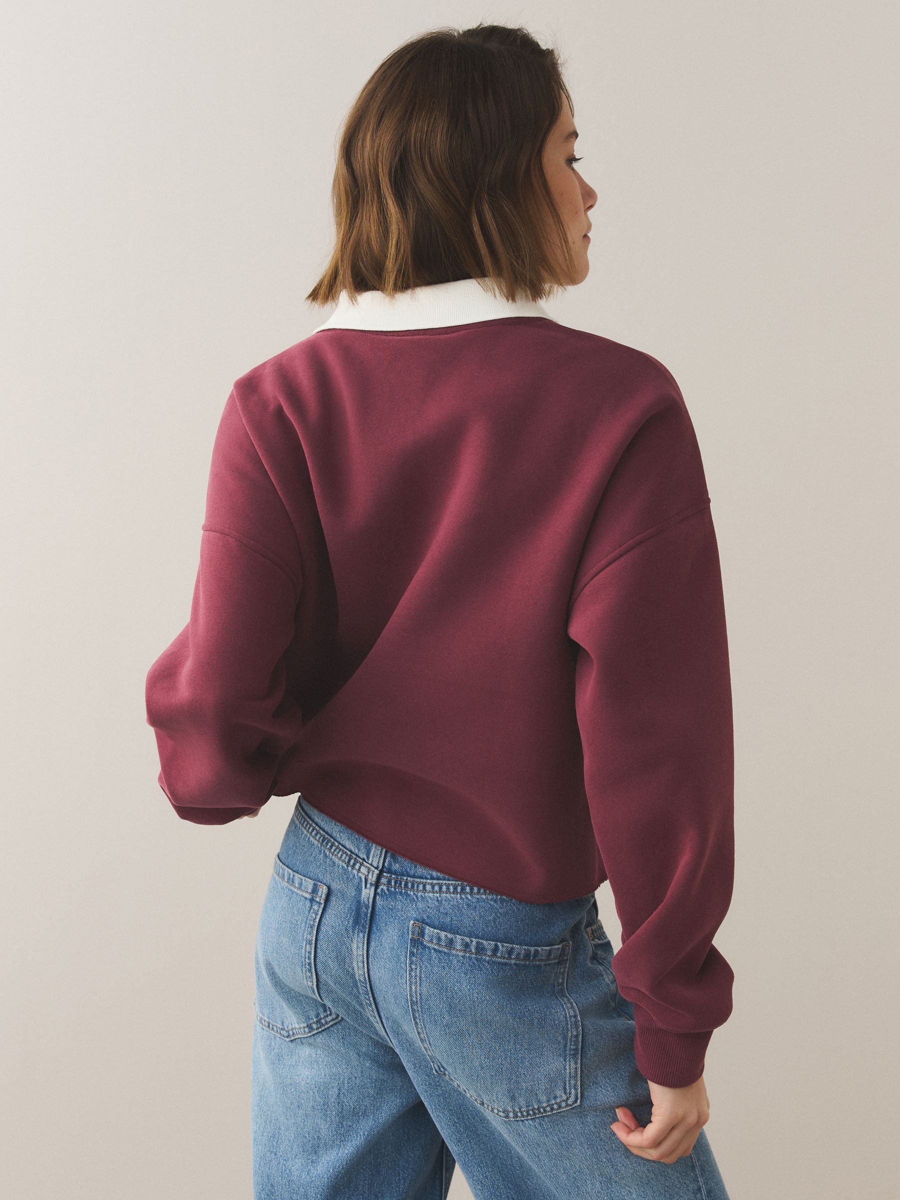 Buy Burgundy Red Collared Graphic Sweatshirt from Next USA Buy Burgundy Red Collared Graphic Sweatshirt from Next USA