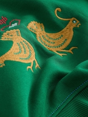Green Crew Neck Embroidered Sweatshirt - Image 6 of 7