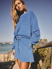 Cobalt Blue Toweling Shorts - Image 1 of 4