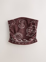 Chocolate Brown Greek Print Towelling Bandeau Top - Image 1 of 3