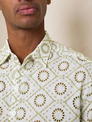 Green Broderie Patterned Short Sleeve Shirt - Image 6 of 9