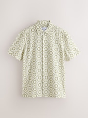 Green Broderie Patterned Short Sleeve Shirt - Image 7 of 9