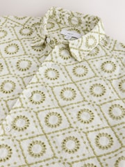 Green Broderie Patterned Short Sleeve Shirt - Image 9 of 9