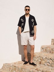 Black Embroidered Short Sleeve Shirt - Image 5 of 10