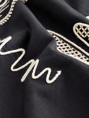 Black Embroidered Short Sleeve Shirt - Image 9 of 10