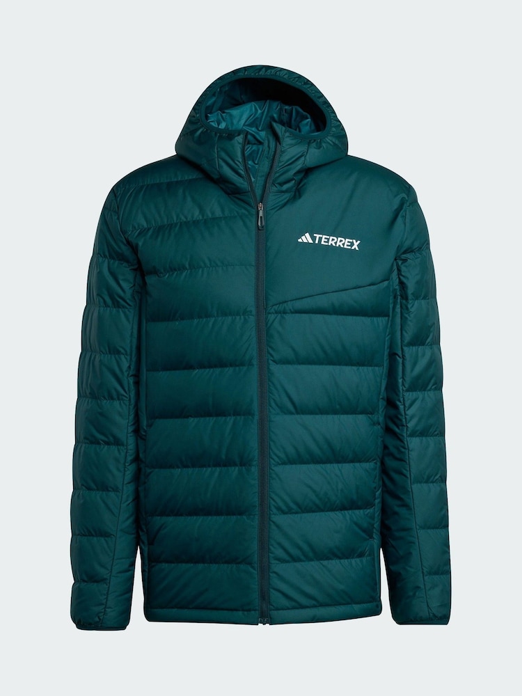 adidas Terrex Green Multi Light Down CLIMAWARM Hooded Jacket - Image 5 of 5 adidas Terrex Green Multi Light Down CLIMAWARM Hooded Jacket - Image 5 of 5