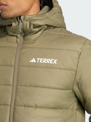 adidas Terrex Green Multi Essentials CLIMAWARM Insulated Hooded Jacket - Image 3 of 5
