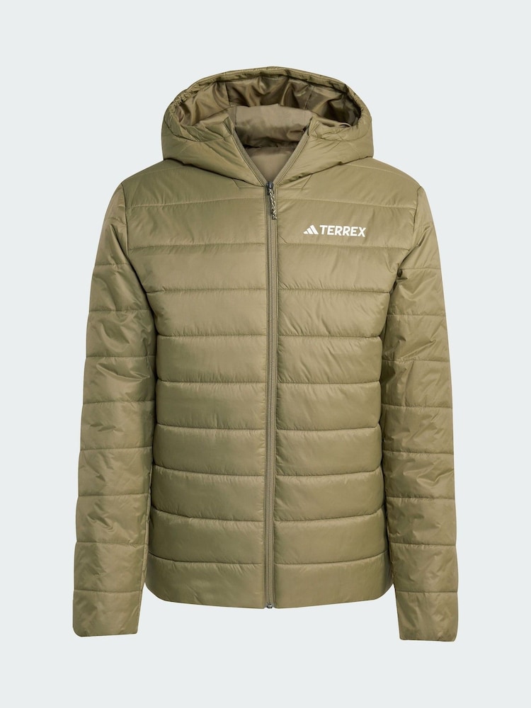 adidas Terrex Green Multi Essentials CLIMAWARM Insulated Hooded Jacket - Image 5 of 5 adidas Terrex Green Multi Essentials CLIMAWARM Insulated Hooded Jacket - Image 5 of 5
