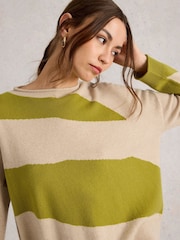 White Stuff Natural Kitty Abstract Cashmere Jumper - Image 3 of 6
